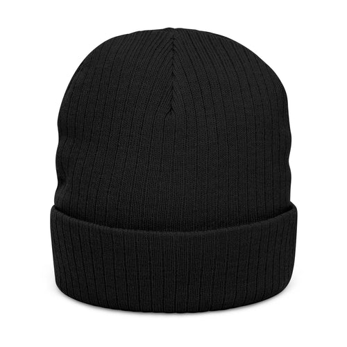 Embroidered 'Feral Termite' Ribbed Knit Beanie — Cozy Streetwear Winter Hat