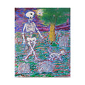 Skeleton Walk Poster — Colorful Graveyard Art Print (Rolled Poster)
