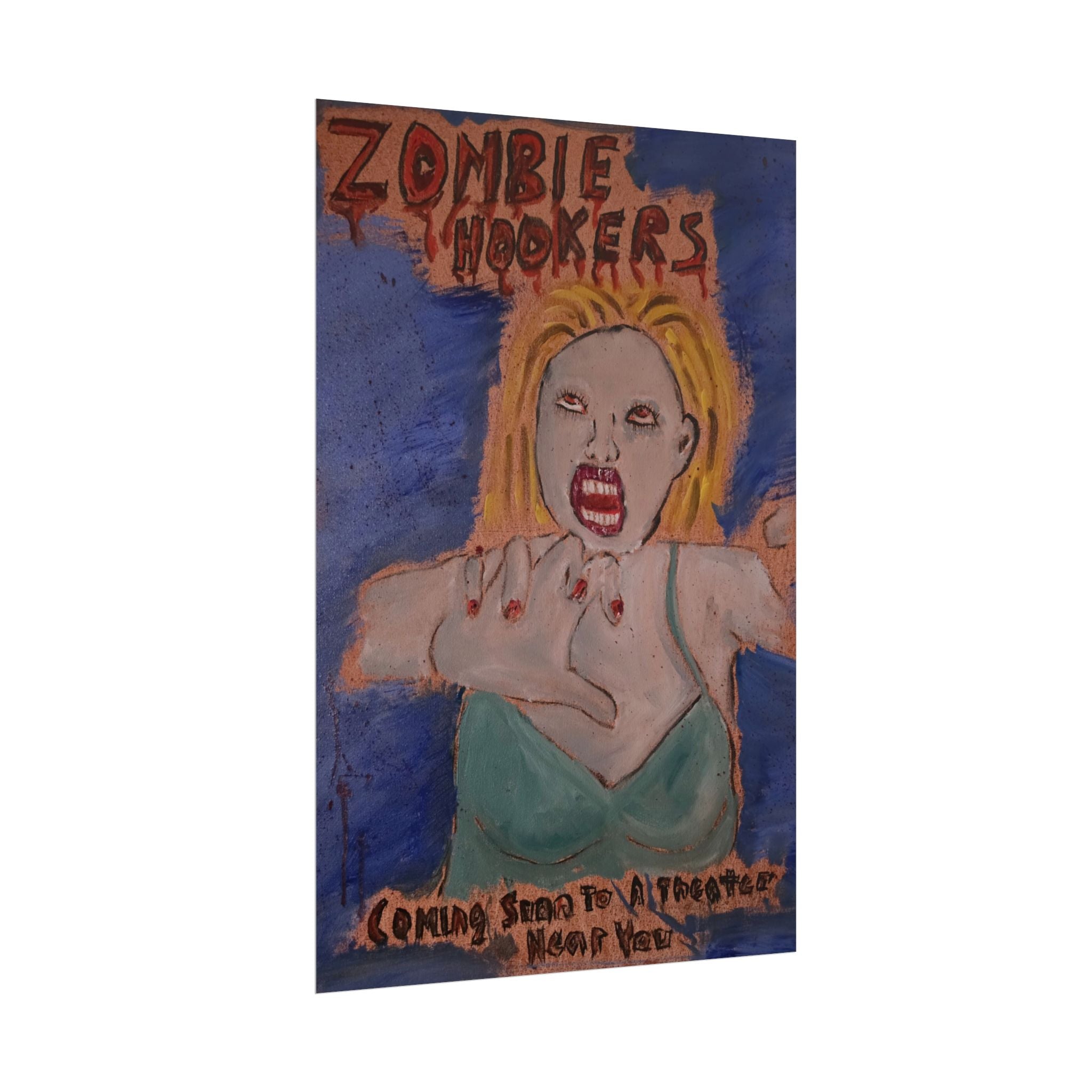 ZH1 - Mock Movie Horror Poster — Rolled Vintage-Style Zombie Art Print