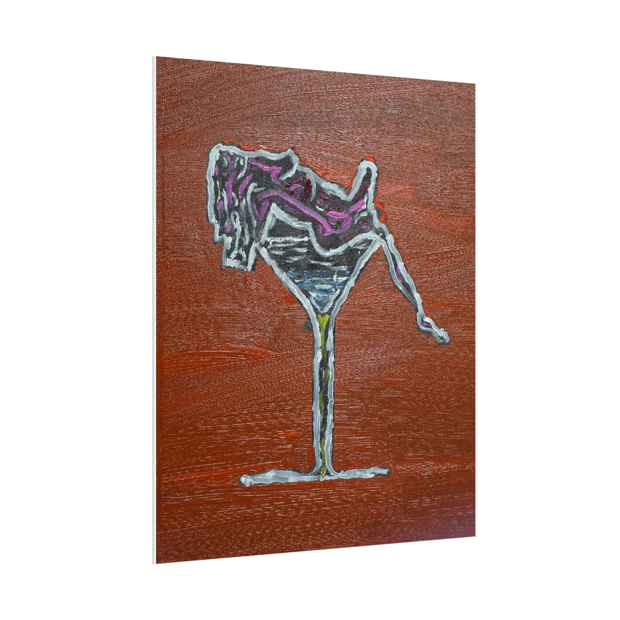 ProtoMartiniGirl Poster — Abstract Femme in Glass Art Print (Rolled Poster)