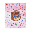 Rolled Poster — Retro Cool Cat Art Print (Pink Confetti)