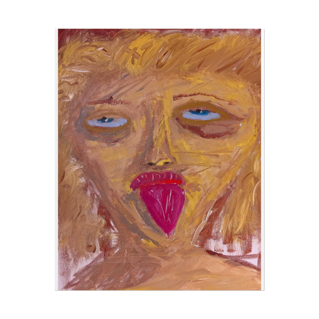 CH Self-Portrait Poster — Abstract Tongue-Out Portrait Art Print