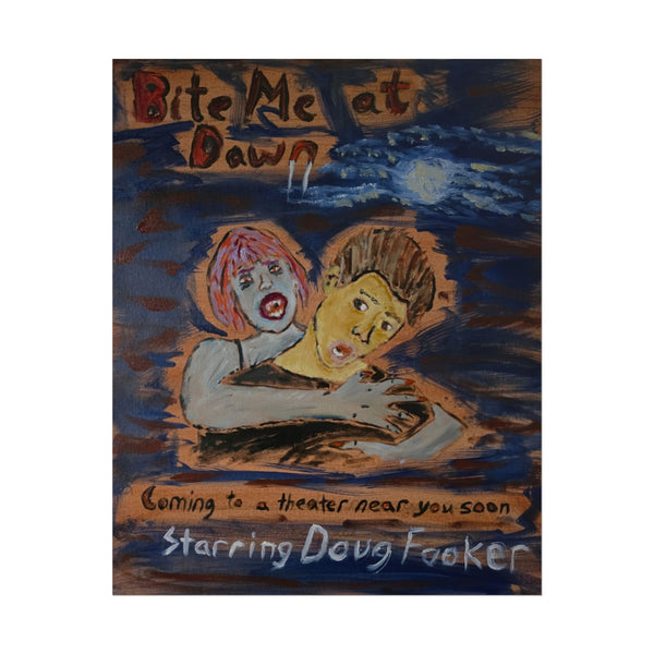 Rolled Poster — 'Bite Me at Dawn' Vampire Movie Art Print
