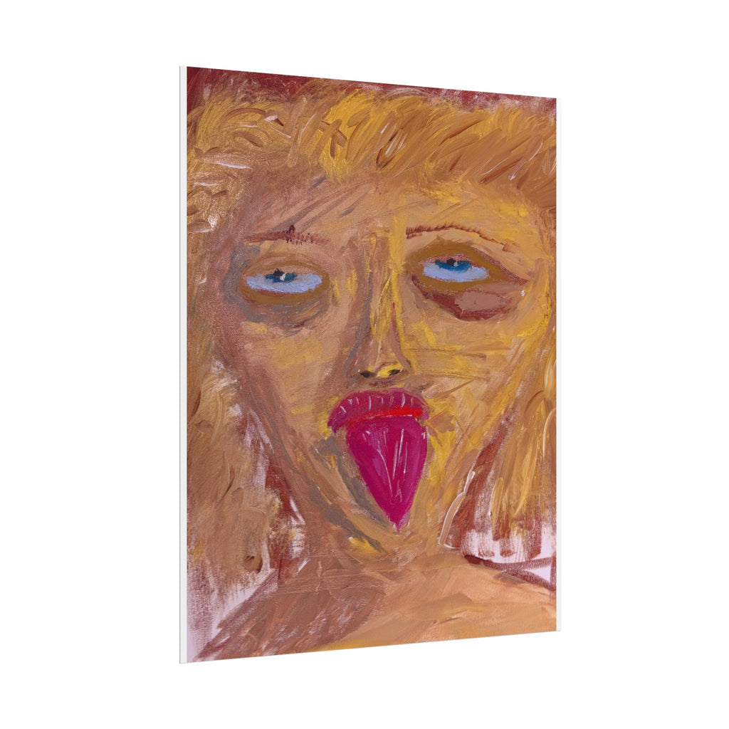 CH Self-Portrait Poster — Abstract Tongue-Out Portrait Art Print
