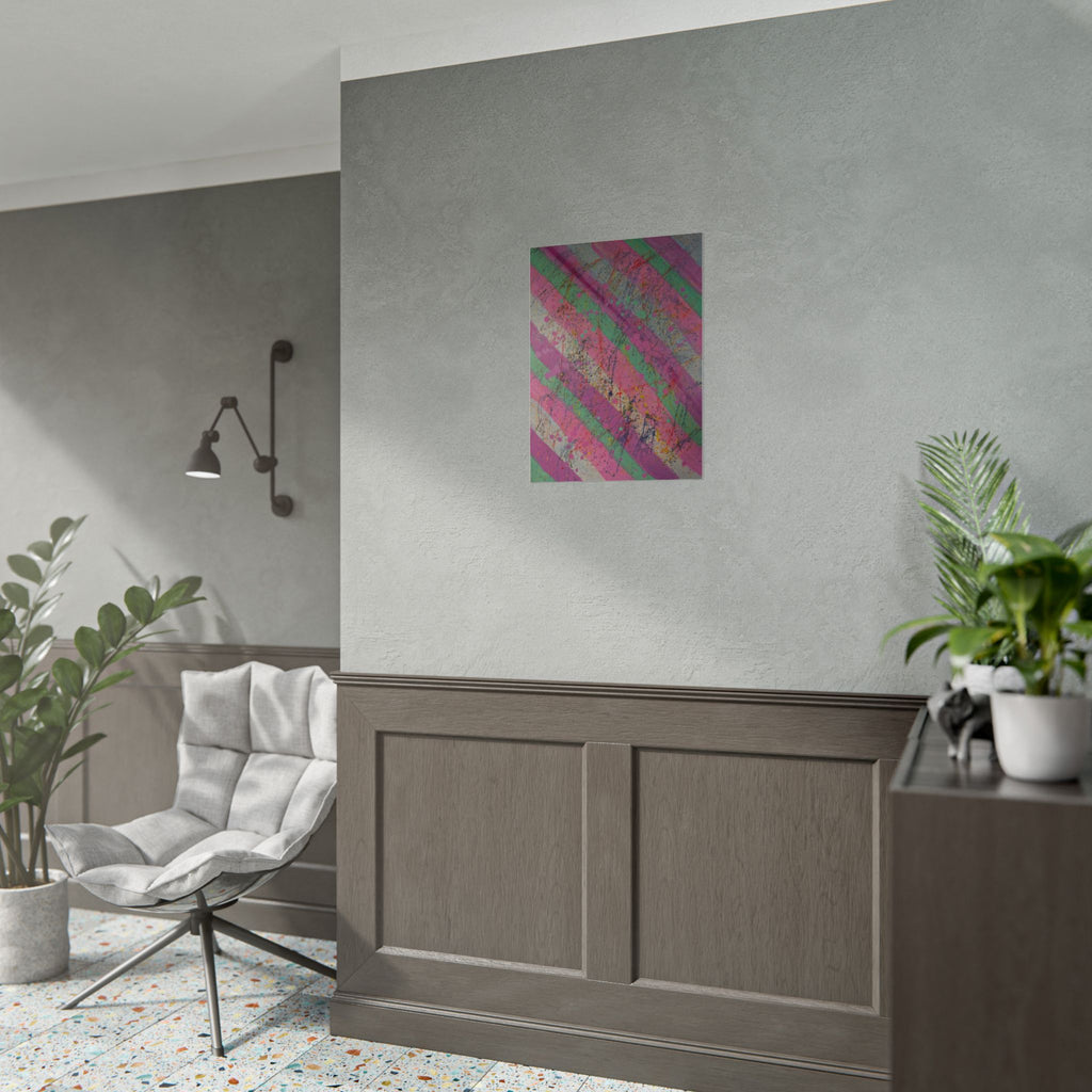 Abstract Neon Diagonal Stripe Poster