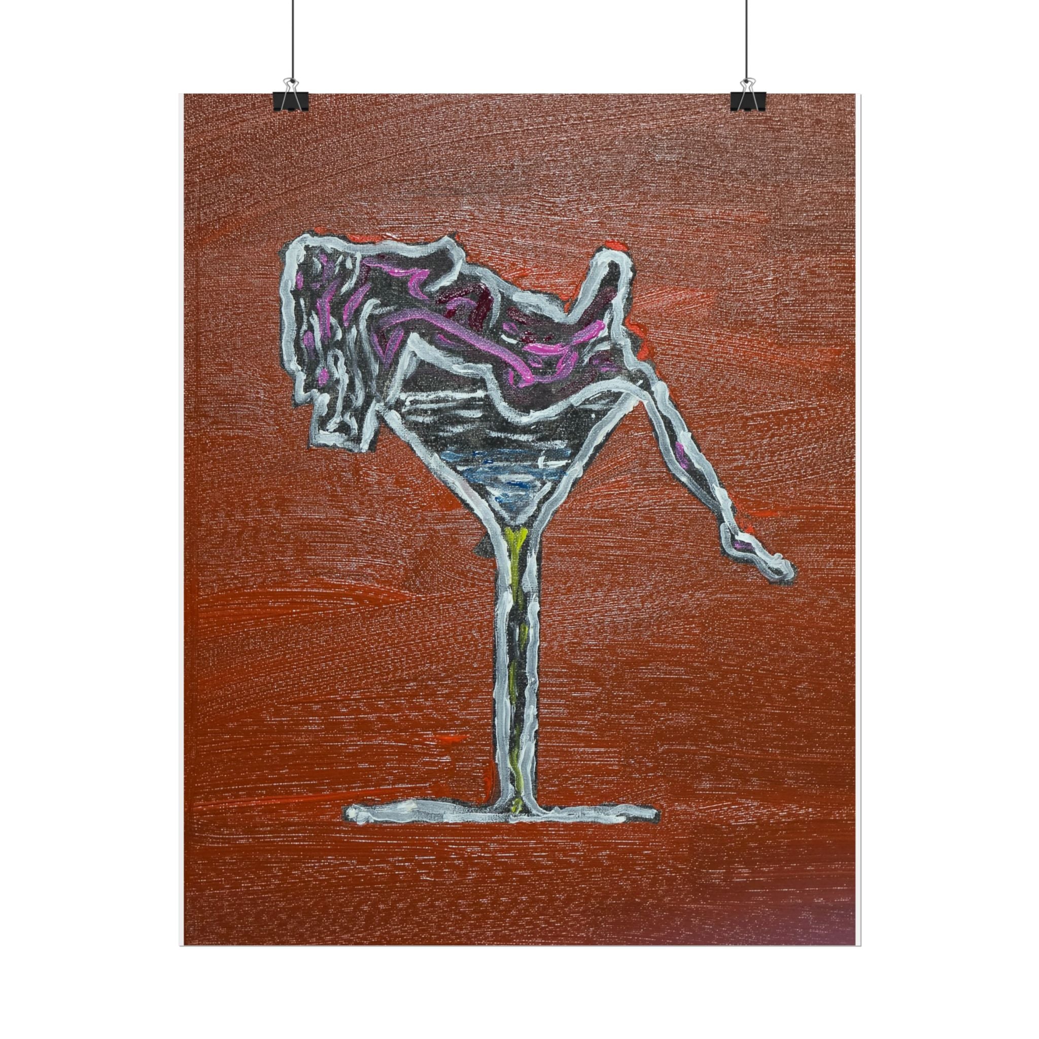 ProtoMartiniGirl Poster — Abstract Femme in Glass Art Print (Rolled Poster)