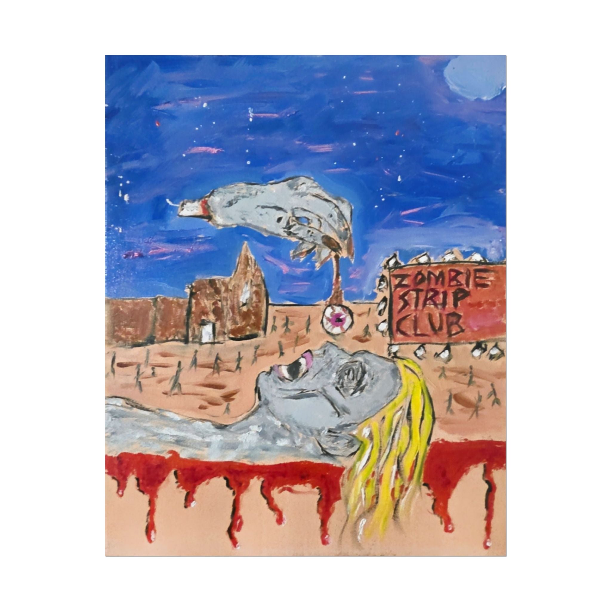 Zombie Strip Club Horror Poster — Fine Art Print