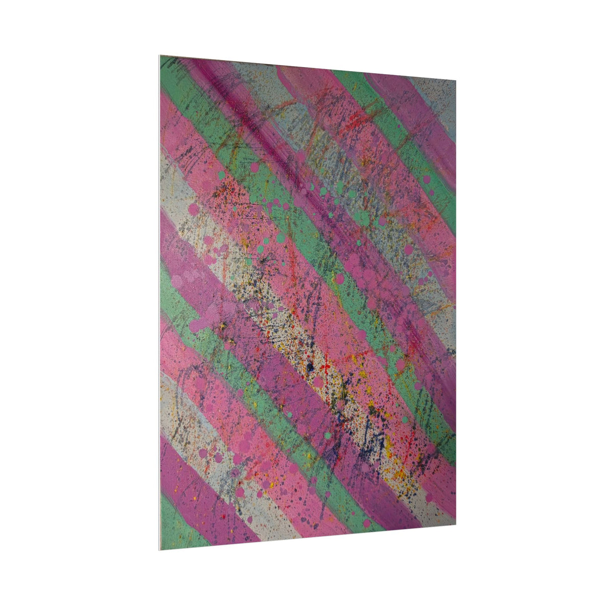 Abstract Neon Diagonal Stripe Poster