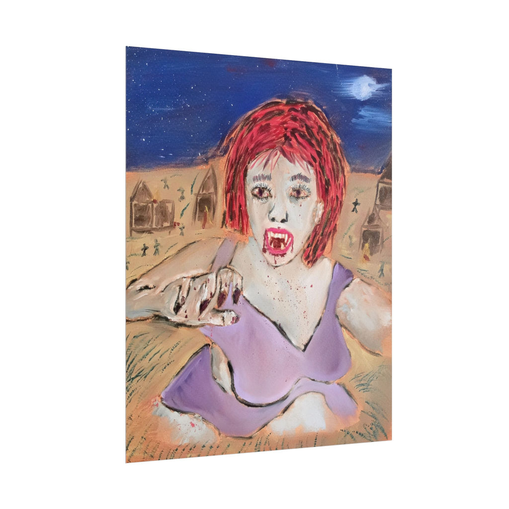 VRun-- Fine art print — Red-Haired Vampire Woman