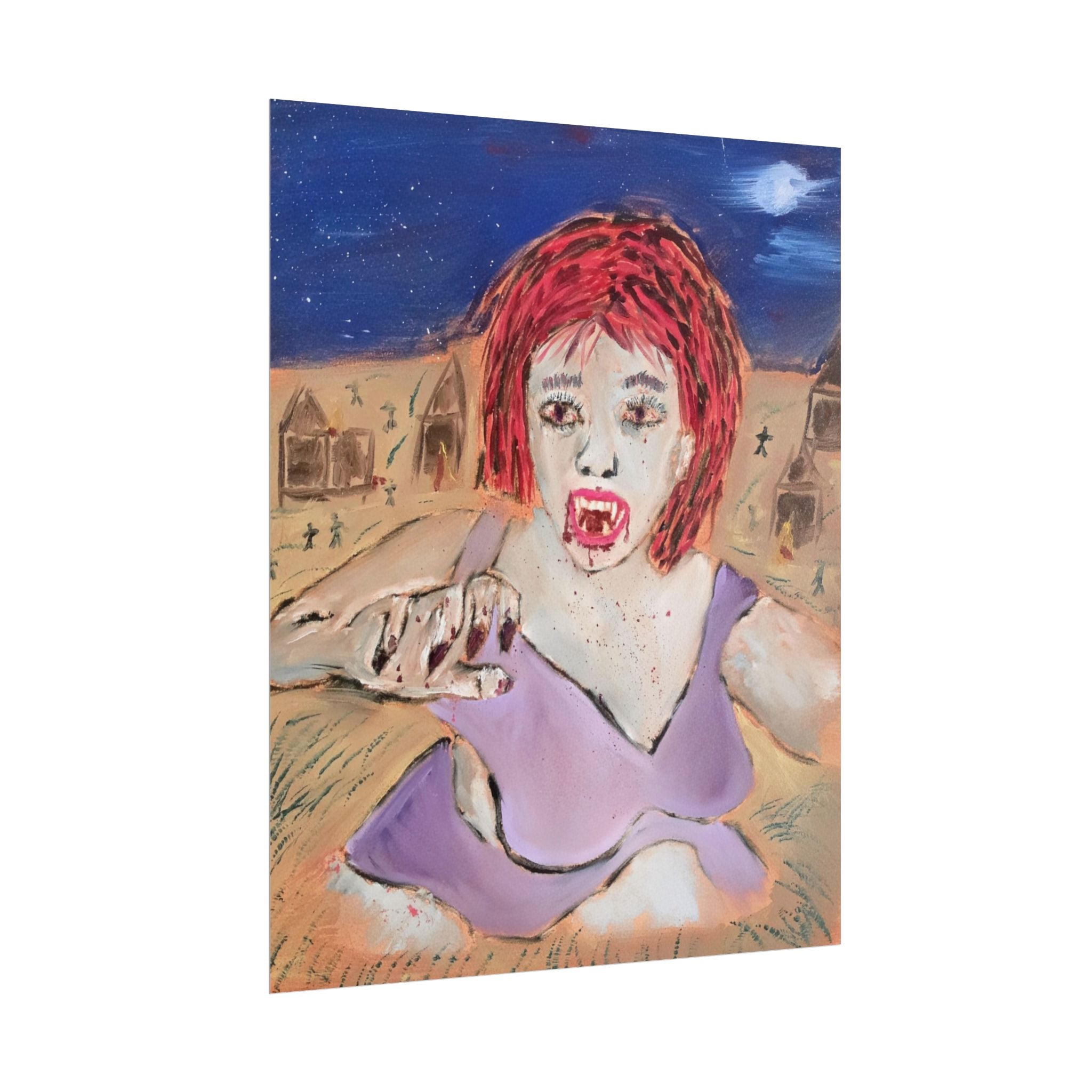 VRun-- Fine art print — Red-Haired Vampire Woman