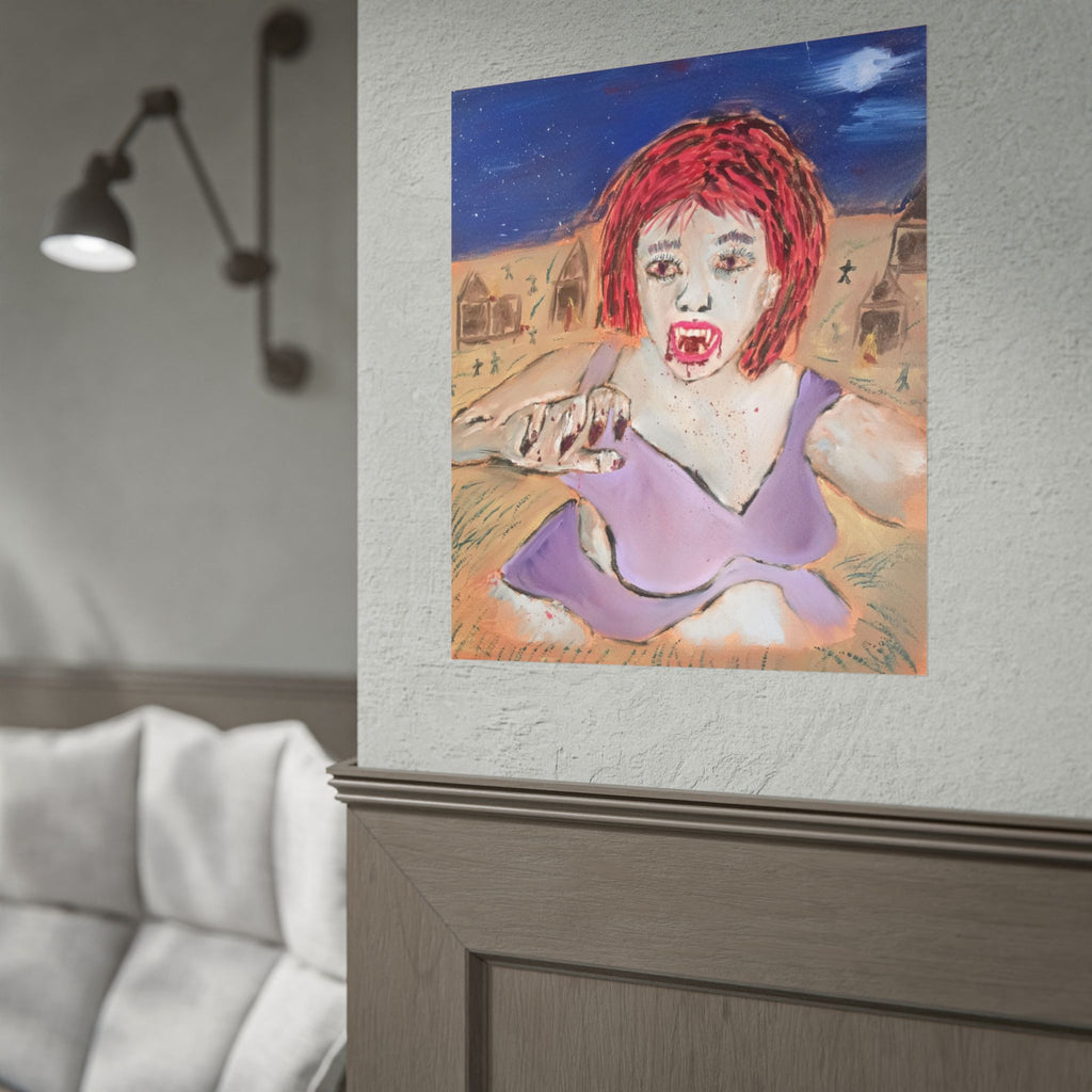 VRun-- Fine art print — Red-Haired Vampire Woman