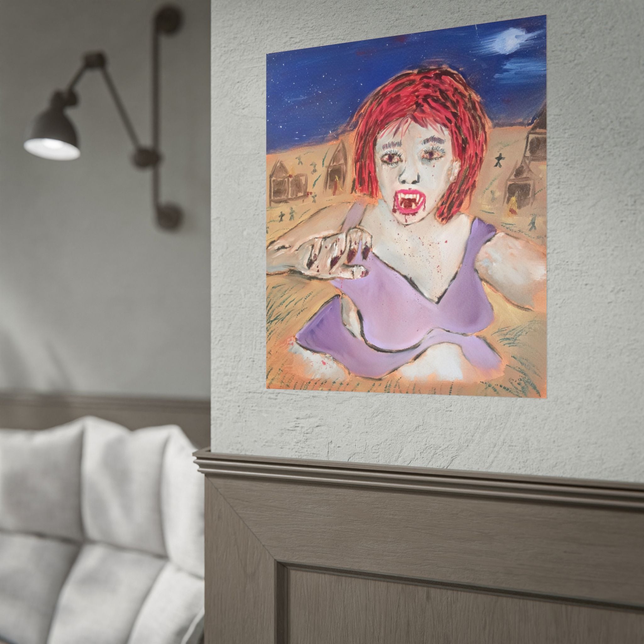 VRun-- Fine art print — Red-Haired Vampire Woman