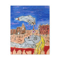 Zombie Strip Club Canvas Art – Surreal Horror Matte Stretched Print