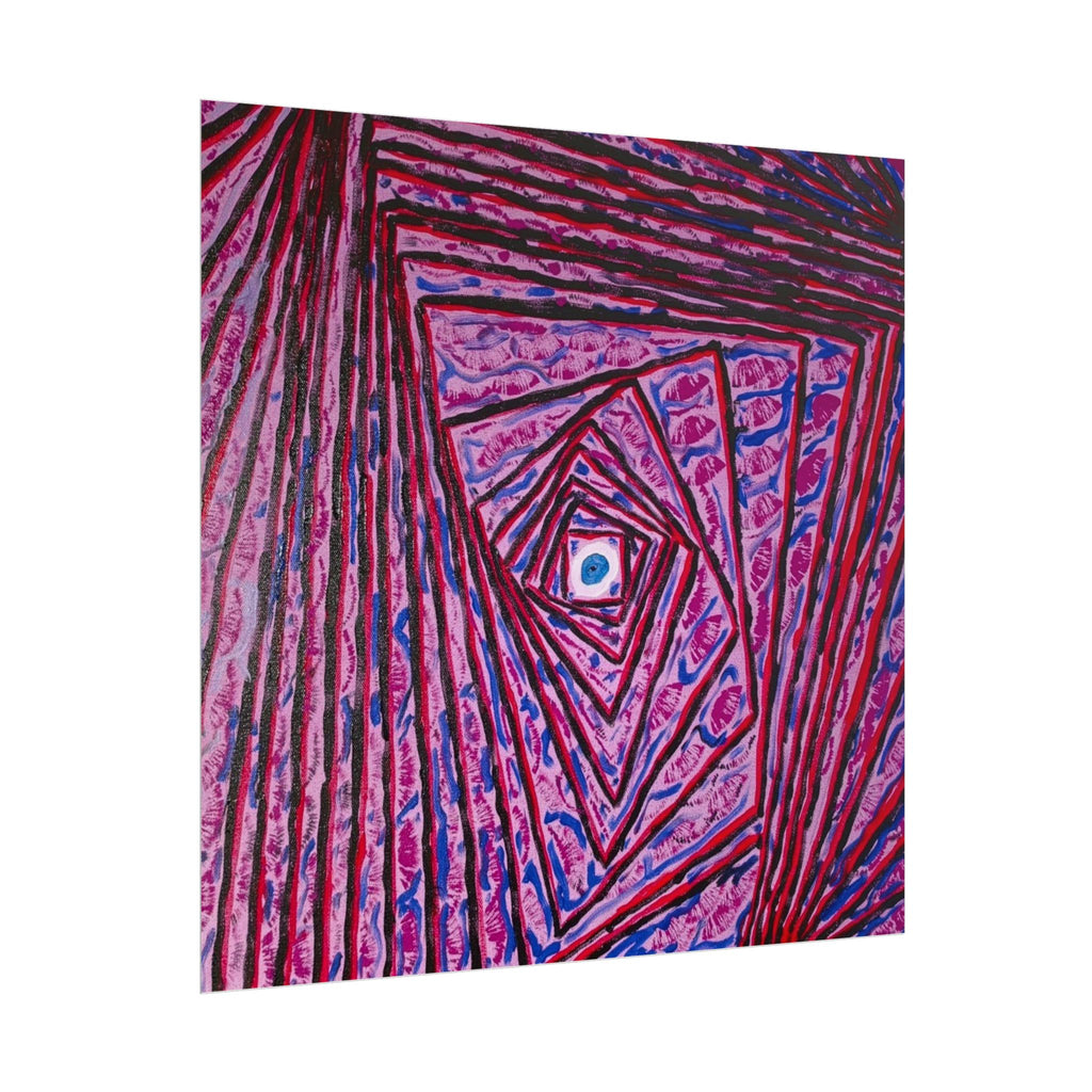 Abstract Spiral Art Poster — Pink Geometric Psychedelic Wall Print