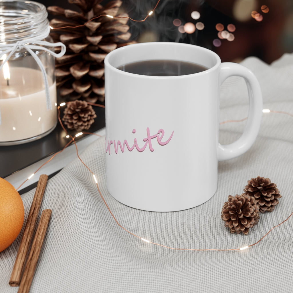 11oz Mug — 'Feral Termite' Pink Cursive Novelty Coffee Cup