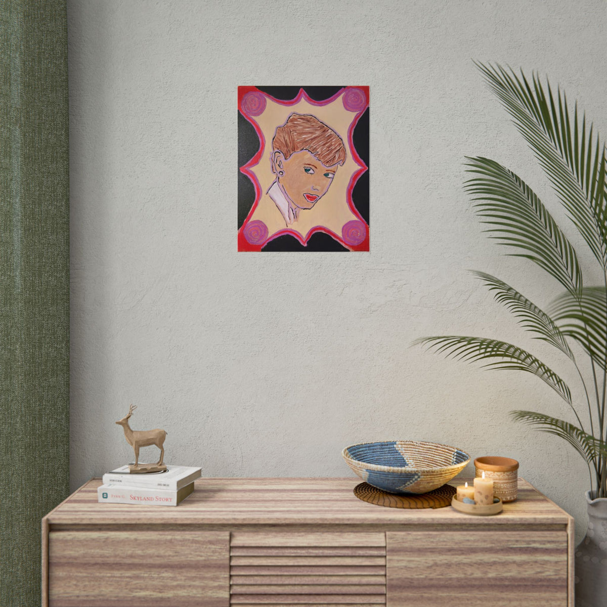 Rolled Poster — Hand-Drawn Retro Portrait Art Print