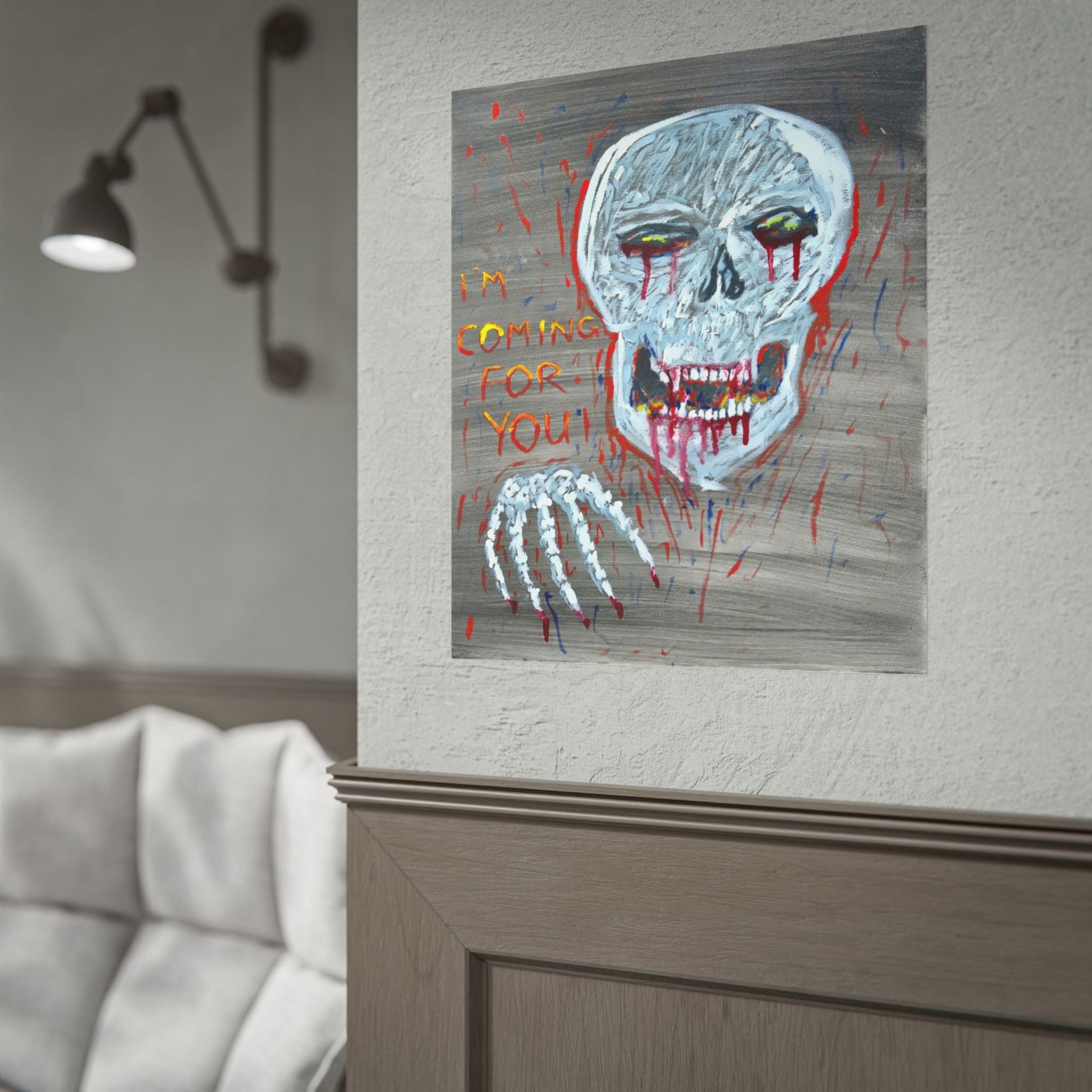 Horror Skull Poster — “I’m Coming For You” Rolled Art Print
