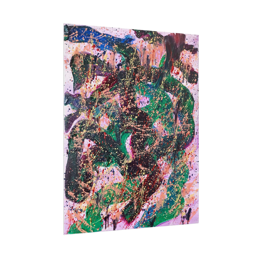 Abstract Green Galaxy Rolled Poster — Colorful Splatter Art Print