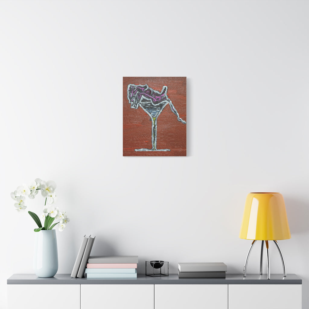 ProtoMartiniGirl - Martini Glass Canvas Print — Retro Abstract Cocktail Wall Art