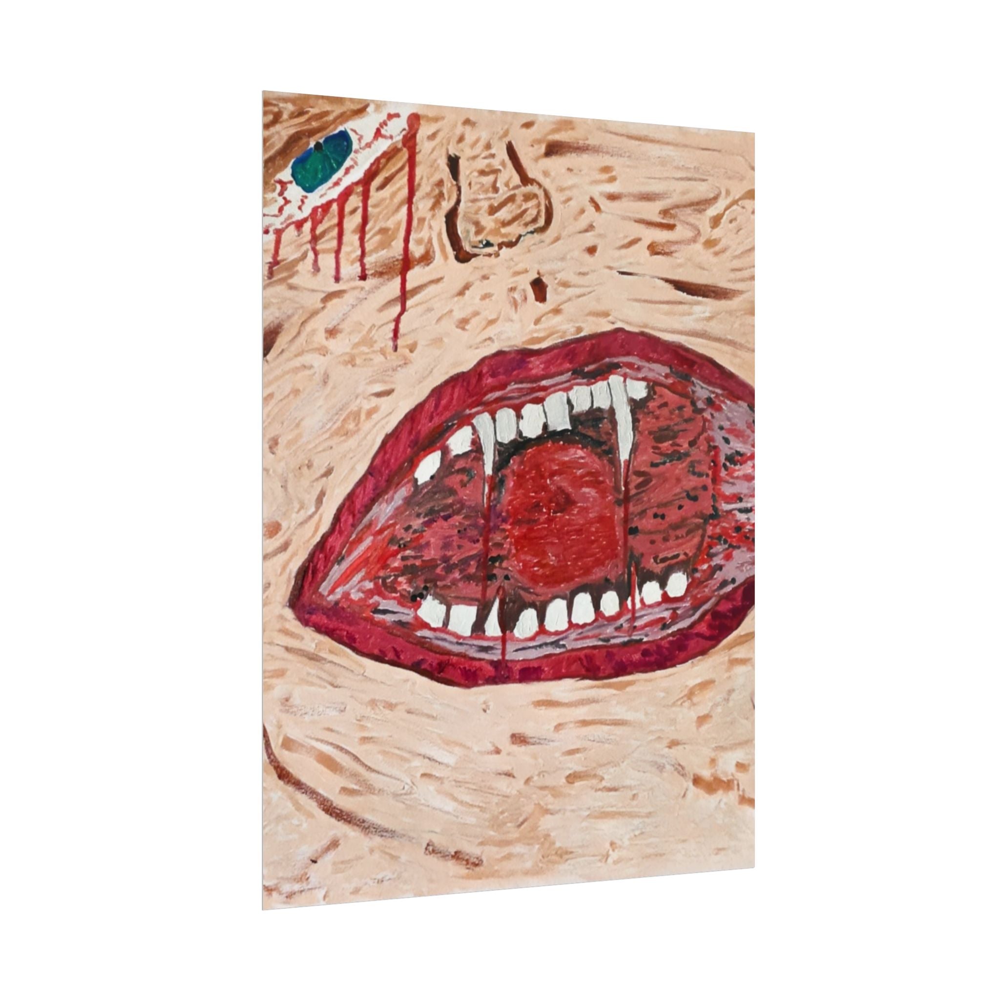 Horror Art Poster — Bloody Mouth Vampire Wall Print