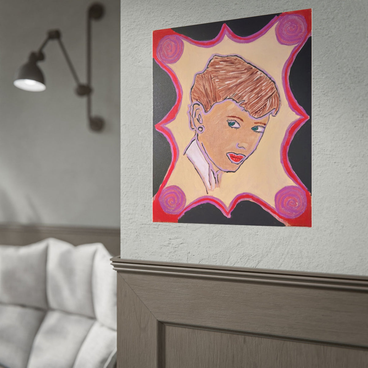 Rolled Poster — Hand-Drawn Retro Portrait Art Print