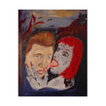 Horror Art Poster — Vampire Woman Licking Man | Tasty Treat "O"