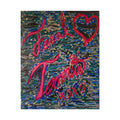 Rolled Poster — Vibrant Textured Abstract Art with Pink Script