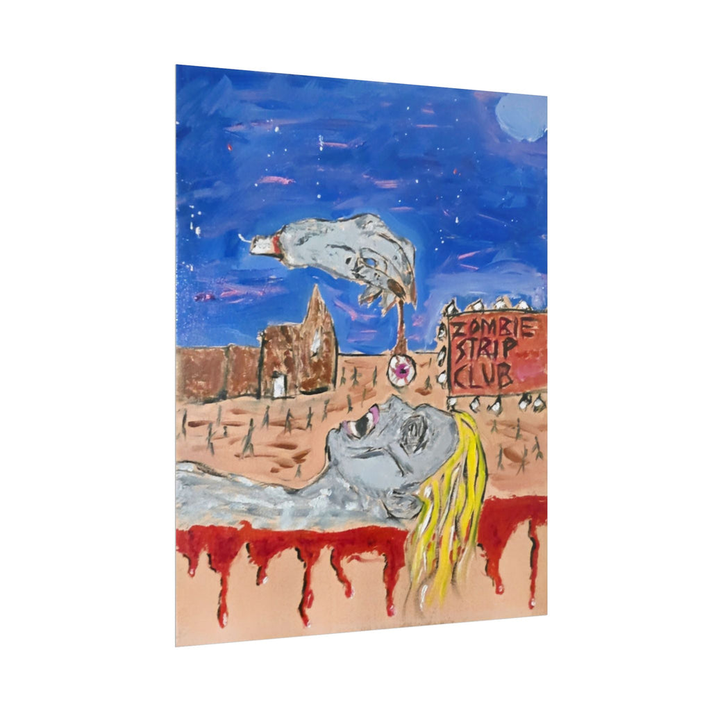 Zombie Strip Club Horror Poster — Fine Art Print