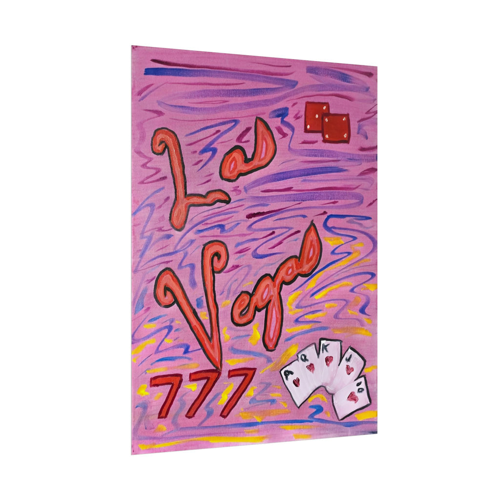 Las Vegas 777 Casino Poster — Rolled Art Print with Cards & Dice