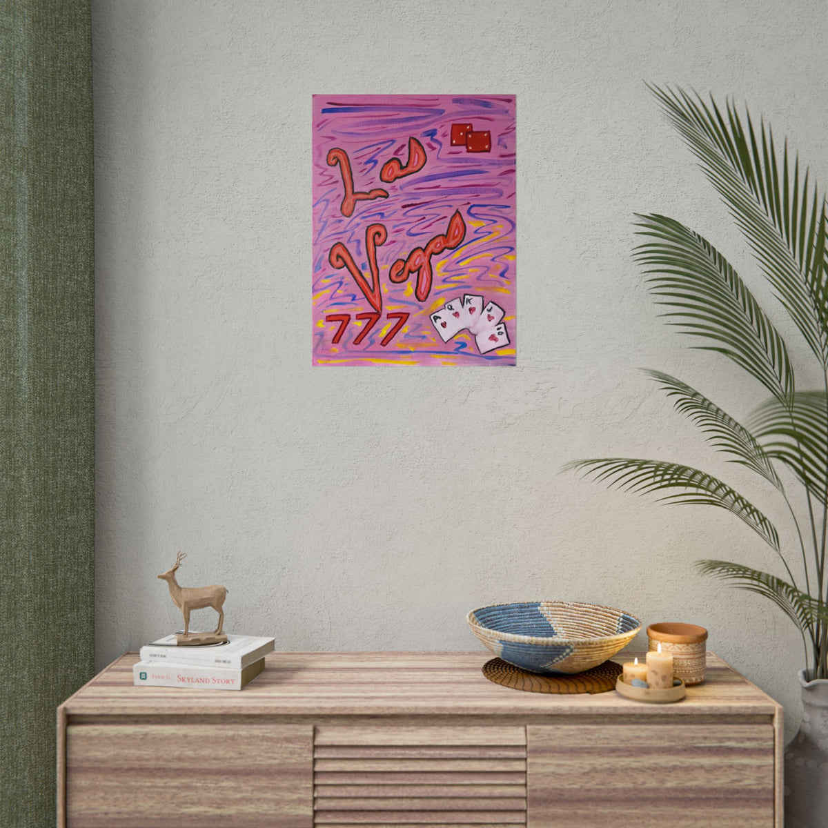 Las Vegas 777 Casino Poster — Rolled Art Print with Cards & Dice