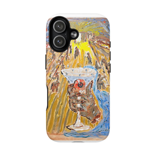 Artistic Wine Glass Phone Case — Colorful Painted Cocktail Tough Magnetic Case