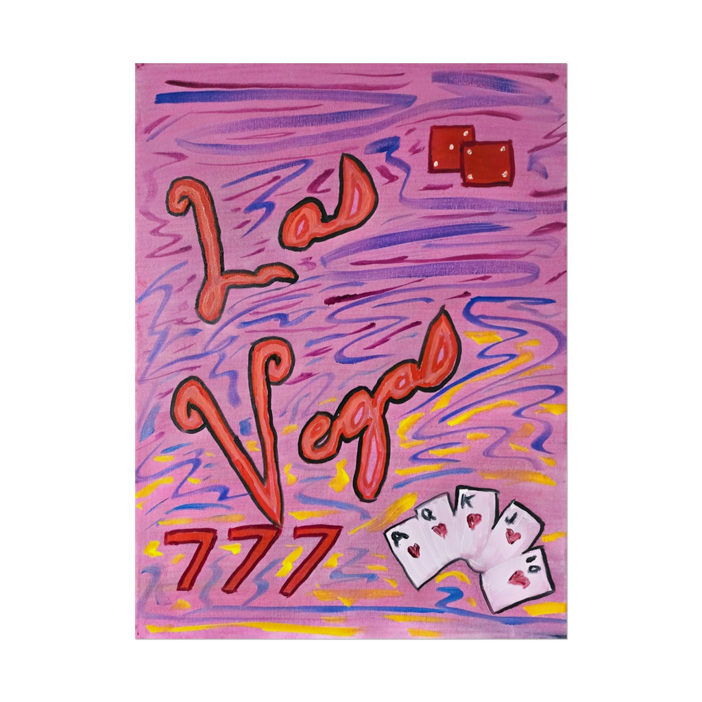 Las Vegas 777 Casino Poster — Rolled Art Print with Cards & Dice
