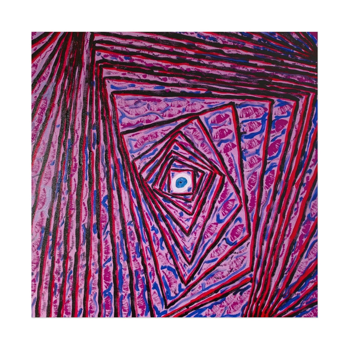 Abstract Spiral Art Poster — Pink Geometric Psychedelic Wall Print